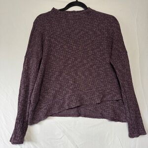 American Eagle Womens Knit Sweater Size M Purple Melange Asymmetric Fairy Grunge
